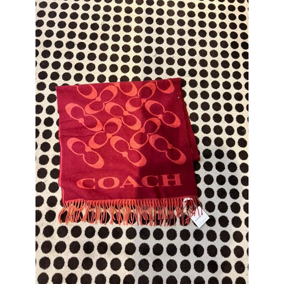 Coach CB684 Signature Oversized Muffler 1941 Red Chinese Lunar New Year NWT $178 - Picture 5 of 8